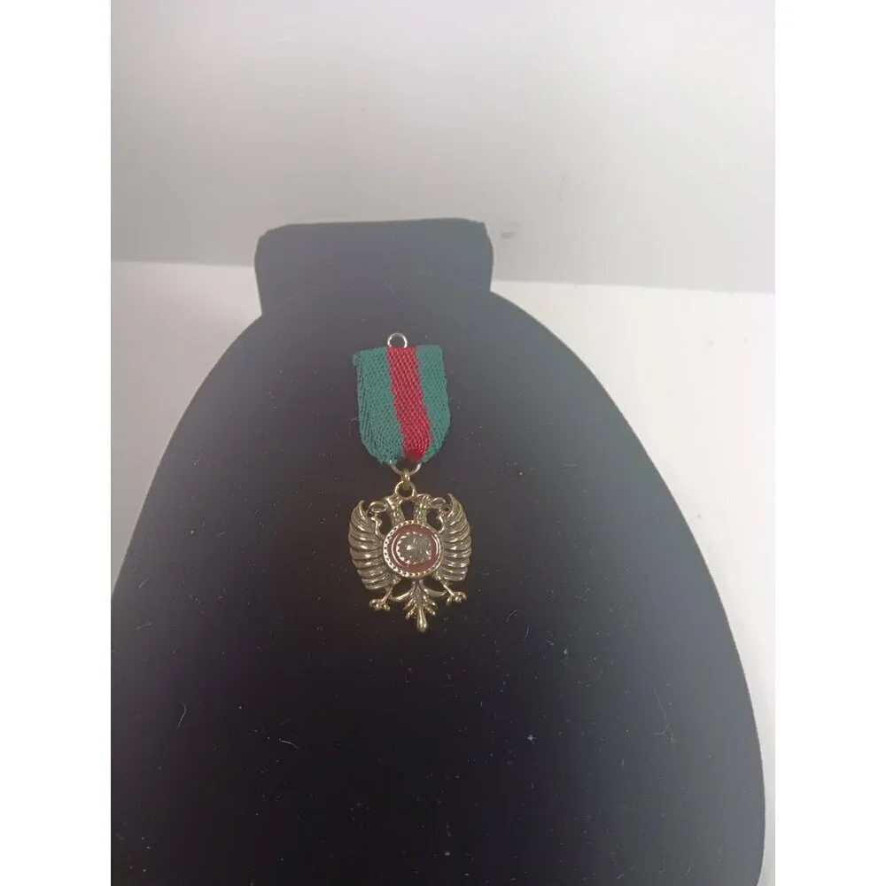 2 Headed Eagle Medal Badge Vintage Tie Tack Lapel Pin mason Army